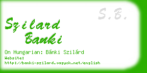 szilard banki business card
