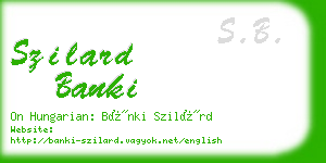 szilard banki business card